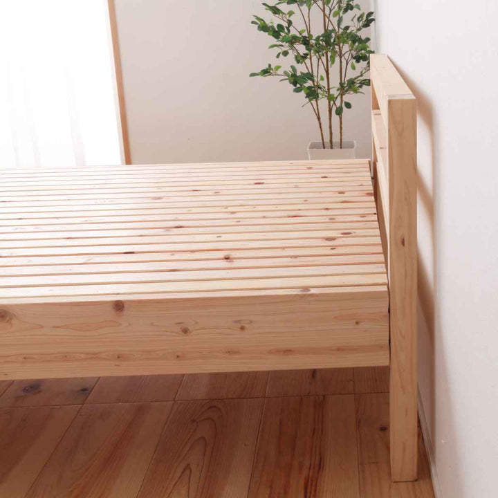 繊細すのこベッドセミダブルシンプルデザイン国産ひのき天然木日本製