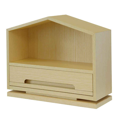 インテリアミニ仏壇 切妻型 引出し付 アッシュ材 突板仕上 約幅36cm