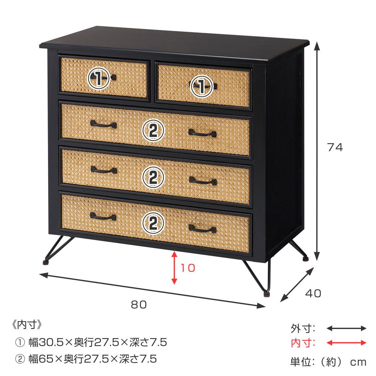 チェスト タンス 4段5杯 チェスト 4段5杯 タンス 収納 パンプキン