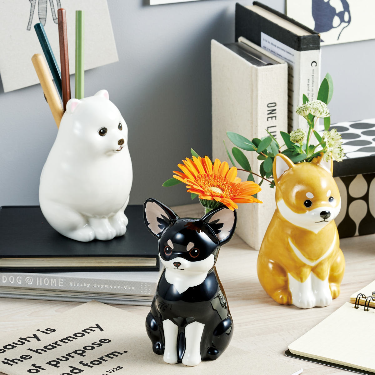ピコ様❤柴犬 ペン立て♡ 花瓶 ペン立て フラワー&ペンスタンド 犬 – ハウジー