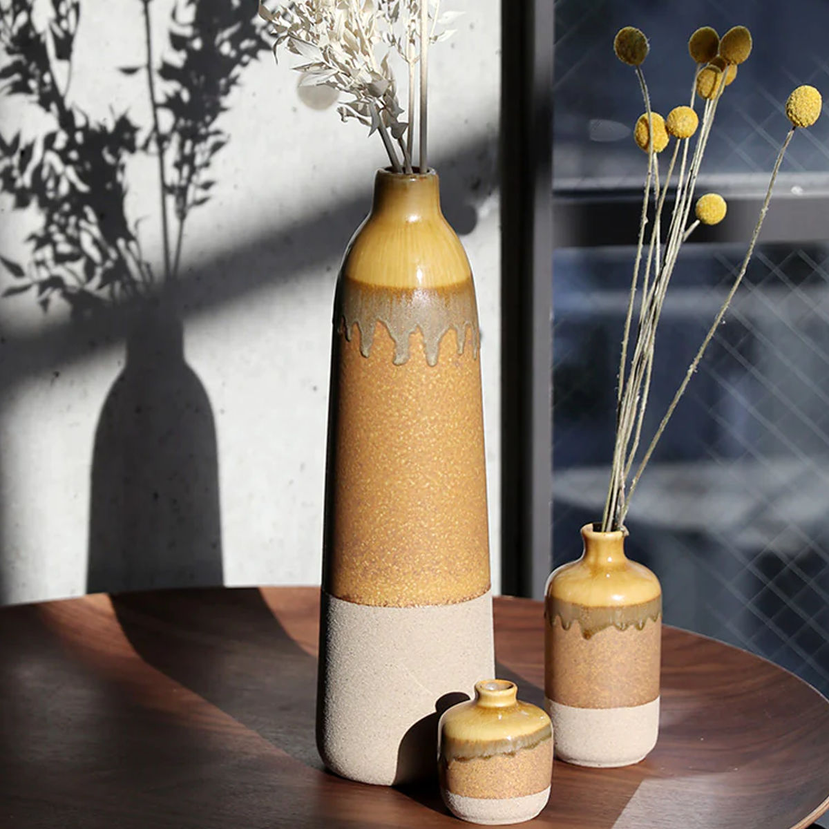 花瓶 ブロン ハニーブラウン tower フラワーベース 花器 陶器 – ハウジー