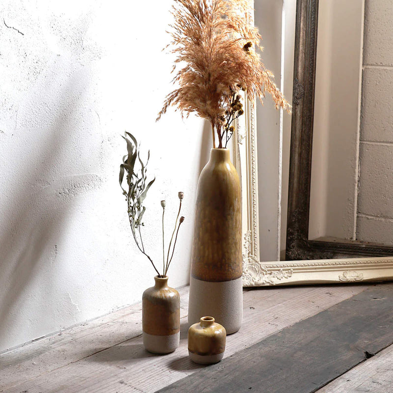 花瓶ブロンハニーブラウンtowerフラワーベース花器陶器
