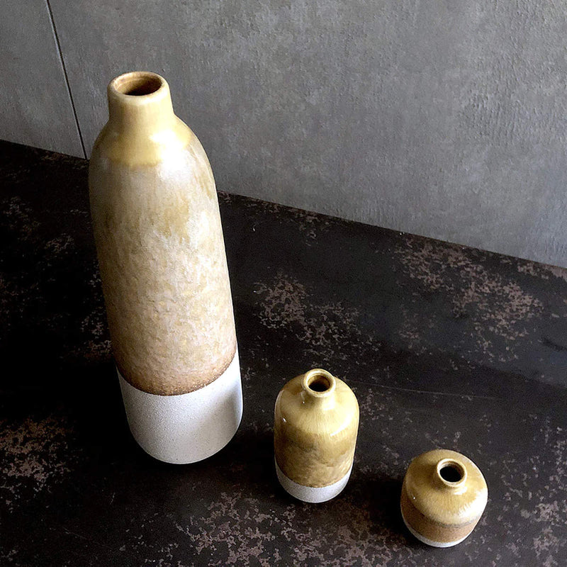 花瓶ブロンハニーブラウンtowerフラワーベース花器陶器
