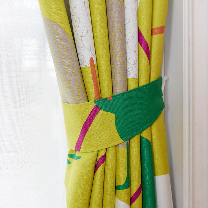 カーテン遮光2級テクテクキーウィ100×135cmスミノエ形状記憶加工ウォッシャブル