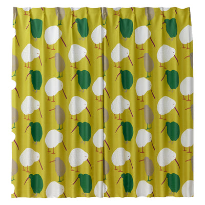 カーテン 遮光2級 テクテクキーウィ 100×135cm スミノエ 形状記憶加工 ウォッシャブル