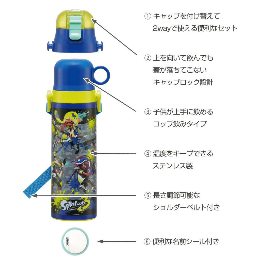 水筒 580ml 超軽量2WAYステンボトル スプラトゥーン3