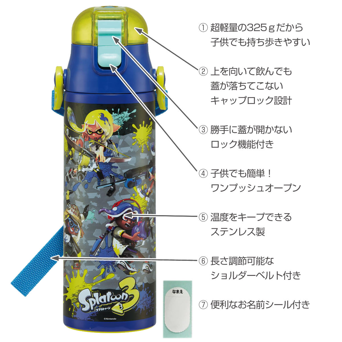 水筒 580ml 超軽量ダイレクトボトル スプラトゥーン3 – ハウジー
