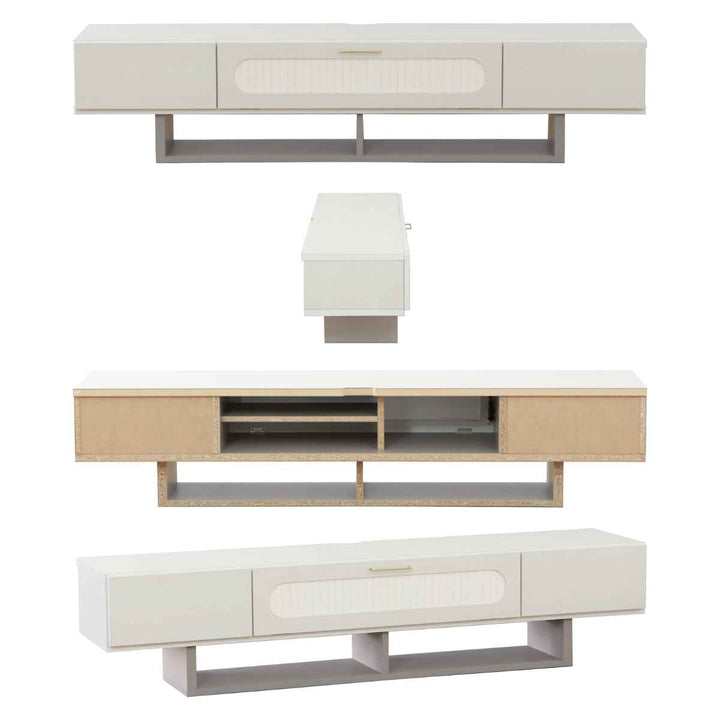 テレビ台ローボード北欧風ミルキーホワイト幅180cm