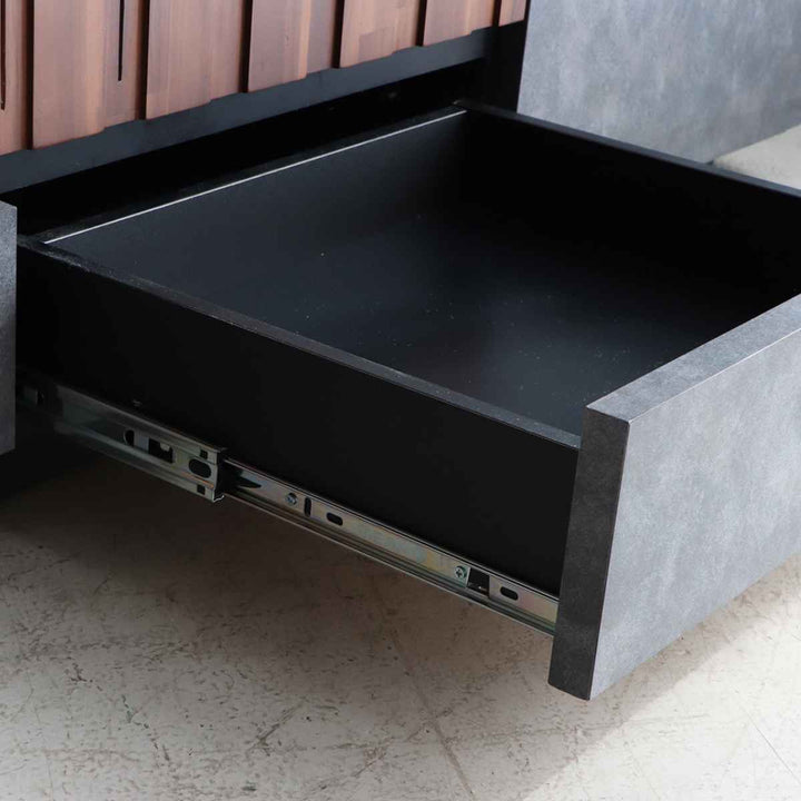 テレビ台幅179.9cmローボードコンクリート調アカシア材モダンデザイン