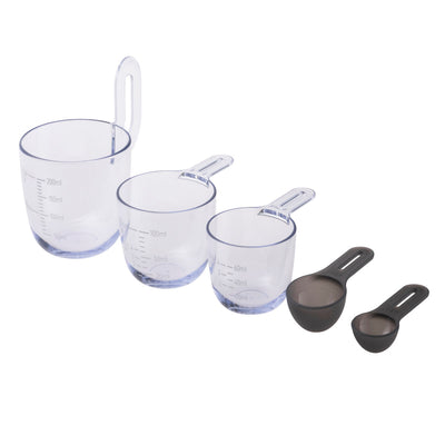 計量カップ・スプーン 5個セット 小さじ1 大さじ1 60ml 100ml 200ml スタッキング 食洗機対応 日本製 貝印