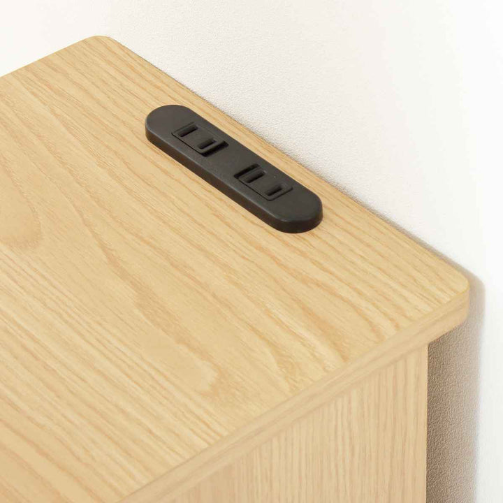 サイドチェストダストボックス収納コンセント付約幅26cm