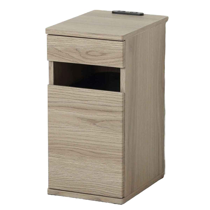 サイドチェストダストボックス収納コンセント付約幅26cm