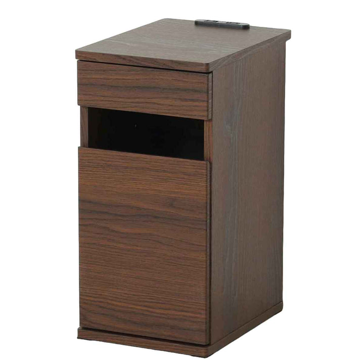 サイドチェストダストボックス収納コンセント付約幅26cm