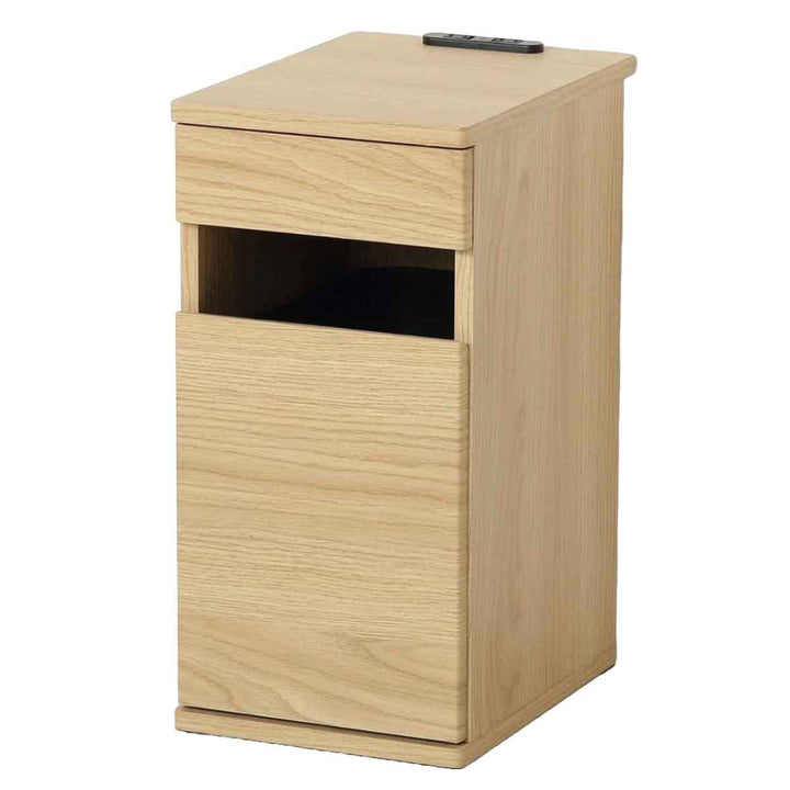 サイドチェストダストボックス収納コンセント付約幅26cm