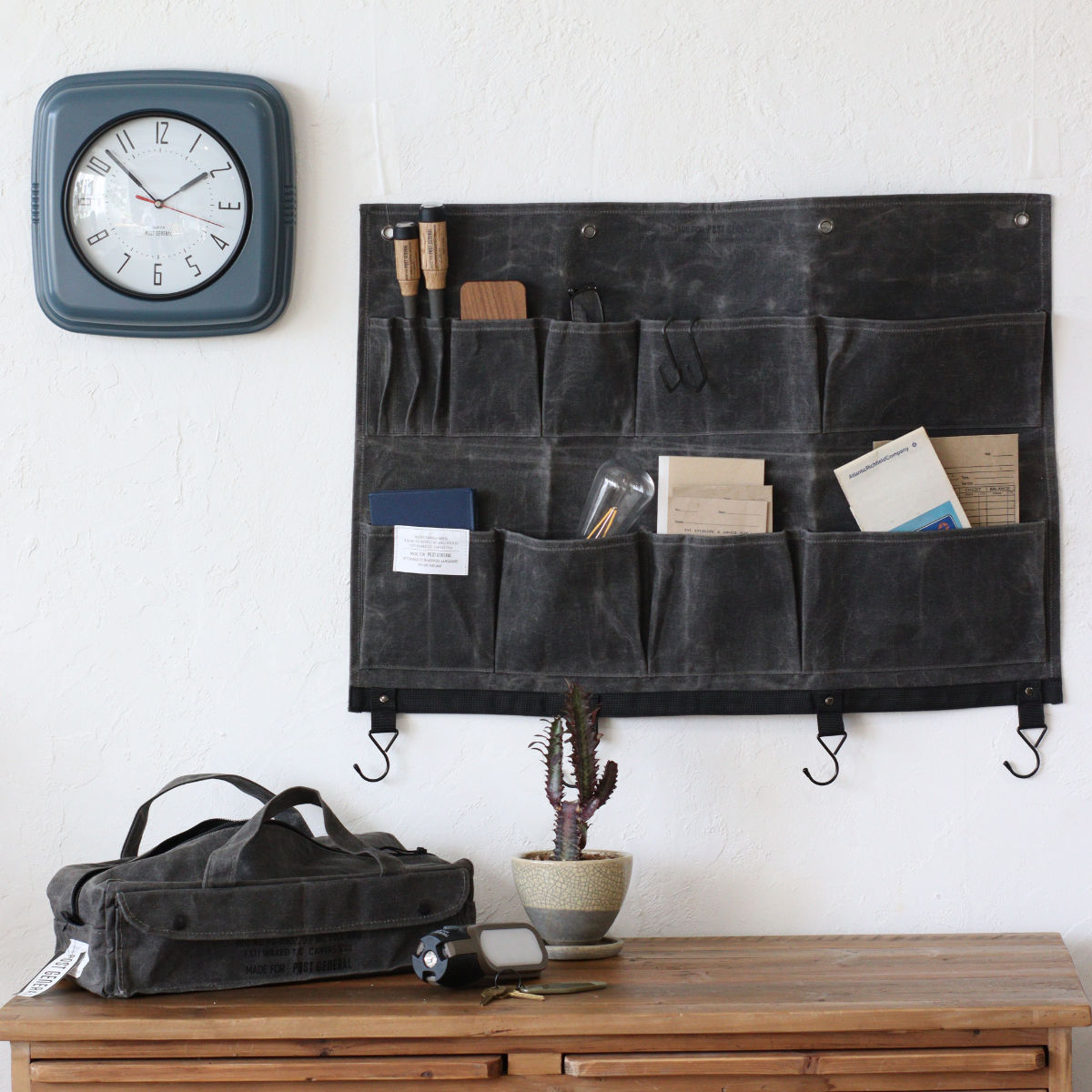 壁掛け 収納 ポストジェネラル ワックスドキャンバス ウォールポケット