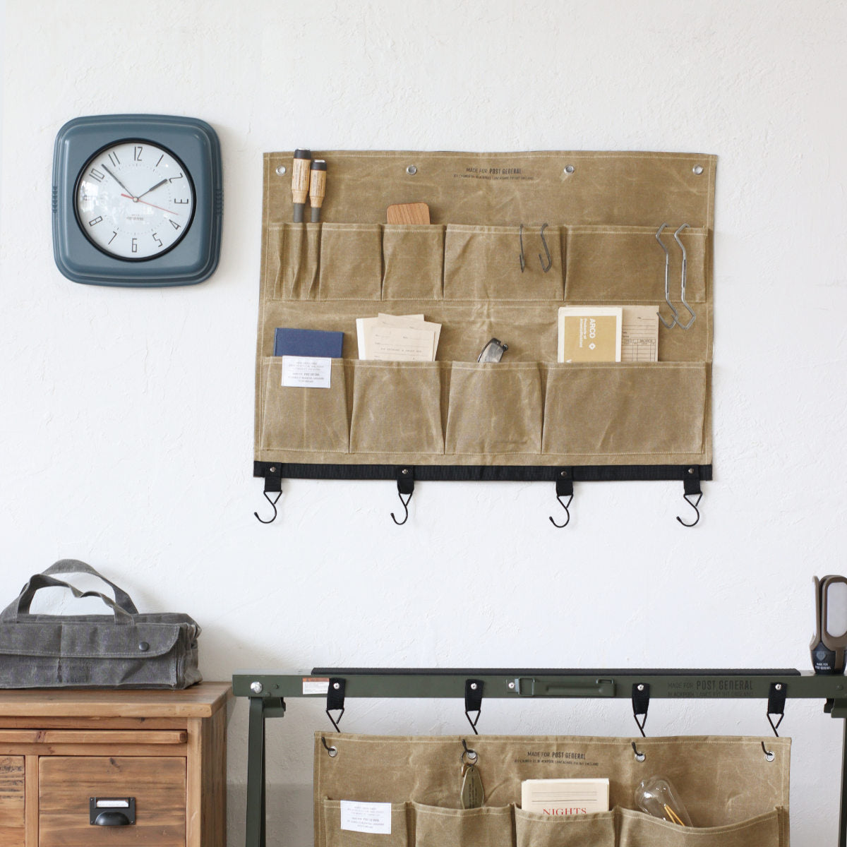 壁掛け 収納 ポストジェネラル ワックスドキャンバス ウォールポケット