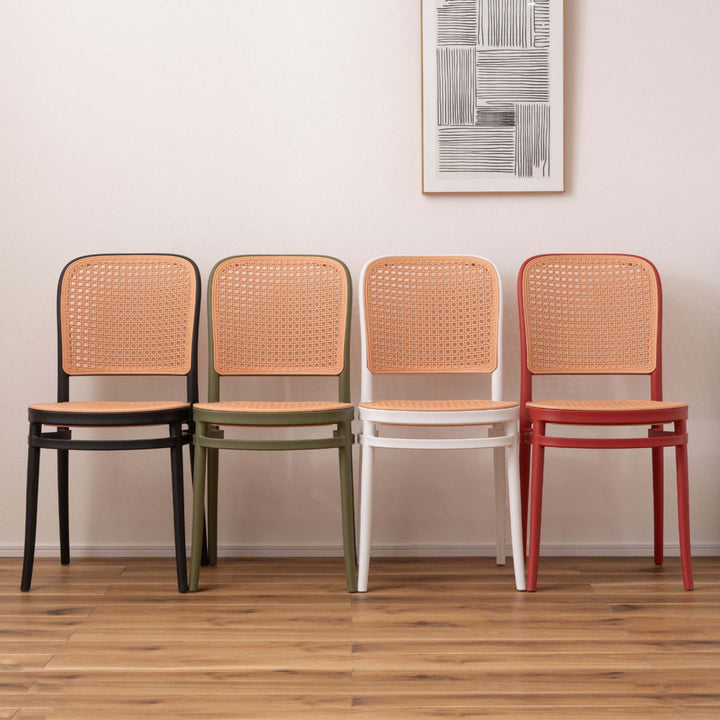 スタッキングチェアラタン調座面高46cm軽量