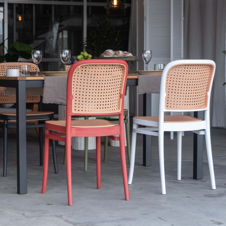 スタッキングチェアラタン調座面高46cm軽量