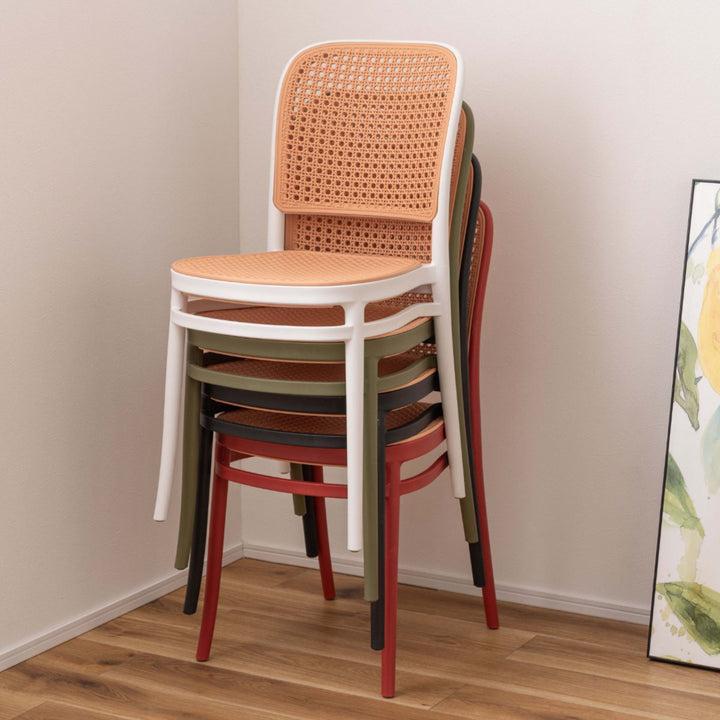 スタッキングチェアラタン調座面高46cm軽量