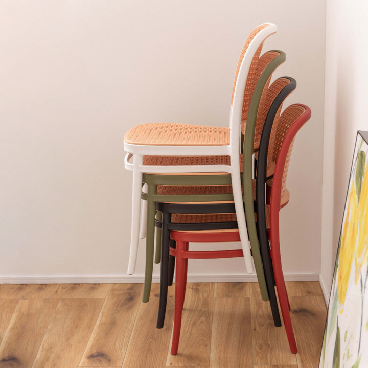 スタッキングチェアラタン調座面高46cm軽量