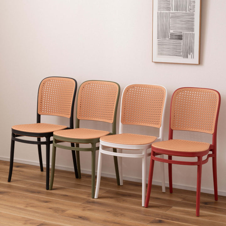 スタッキングチェアラタン調座面高46cm軽量