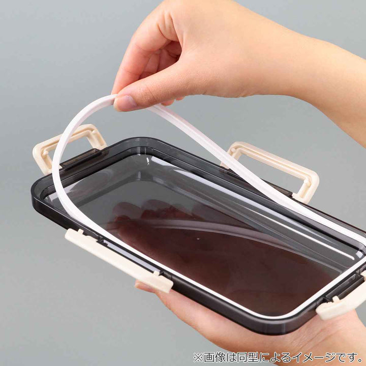 弁当箱1段830ml抗菌ふわっと弁当箱Ｌトムジェリコーヒー