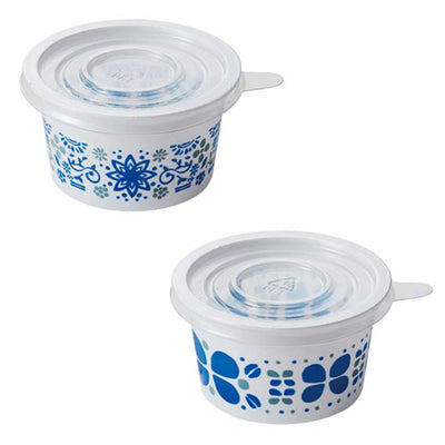 使い捨て容器 6個入り フタ付フルーツカップ 小 青花