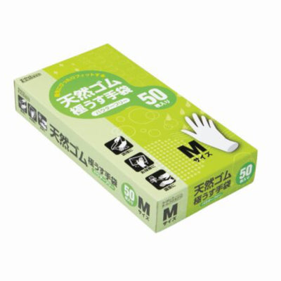 ゴム手袋 極うす手袋 パウダーフリー Mサイズ 50枚入り