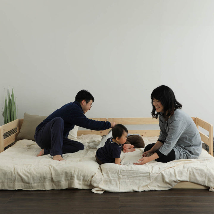 川の字ベッドスーパーキングい草床板国産ひのき日本製天然木