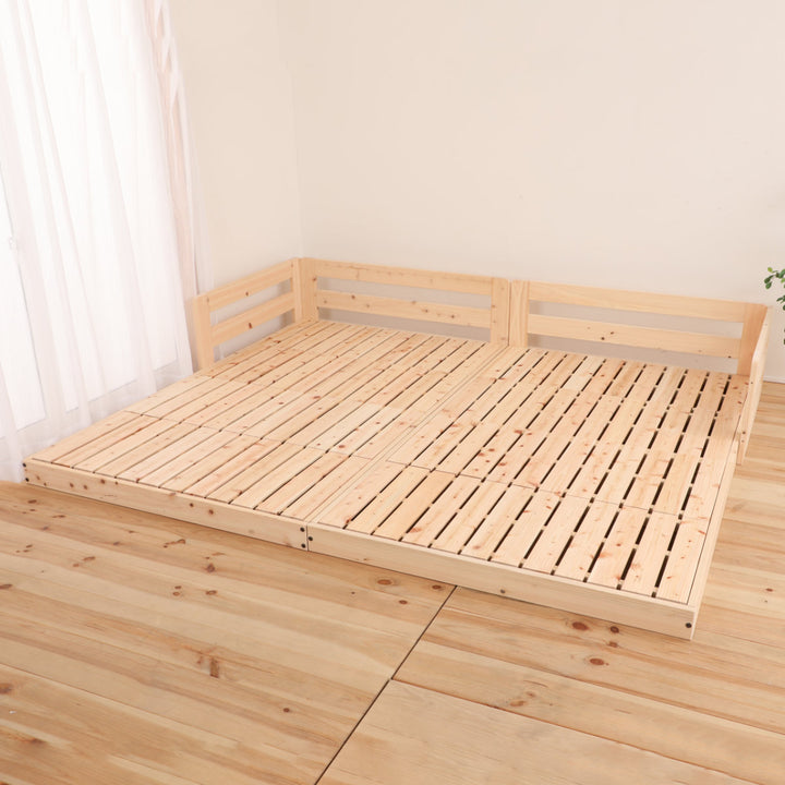 川の字ベッドファミリーキングすのこ国産ひのき日本製天然木
