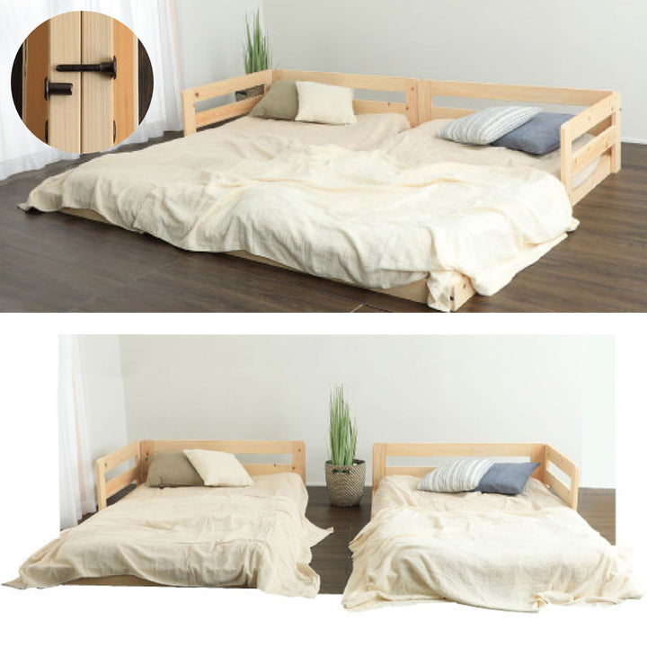 川の字ベッドファミリーキングすのこ国産ひのき日本製天然木