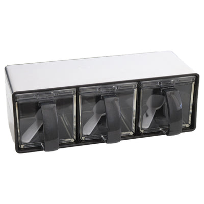 調味料ストッカー 3個組 ステンレス製ラック付き フォルマ