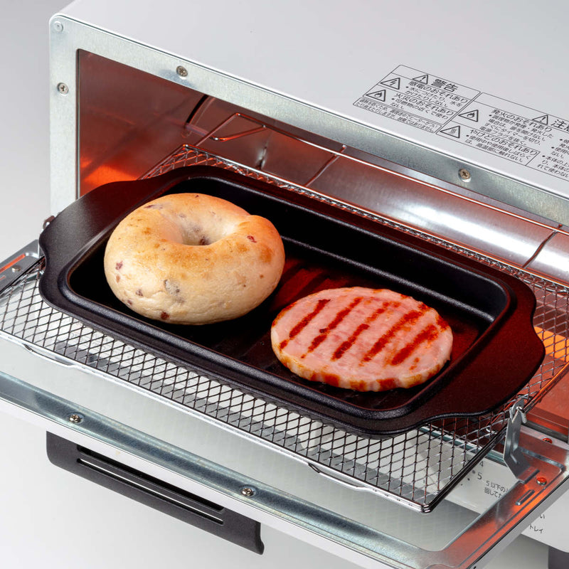 トースタートレー持ち手付きデュアルプラスフッ素加工日本製オーブントレー
