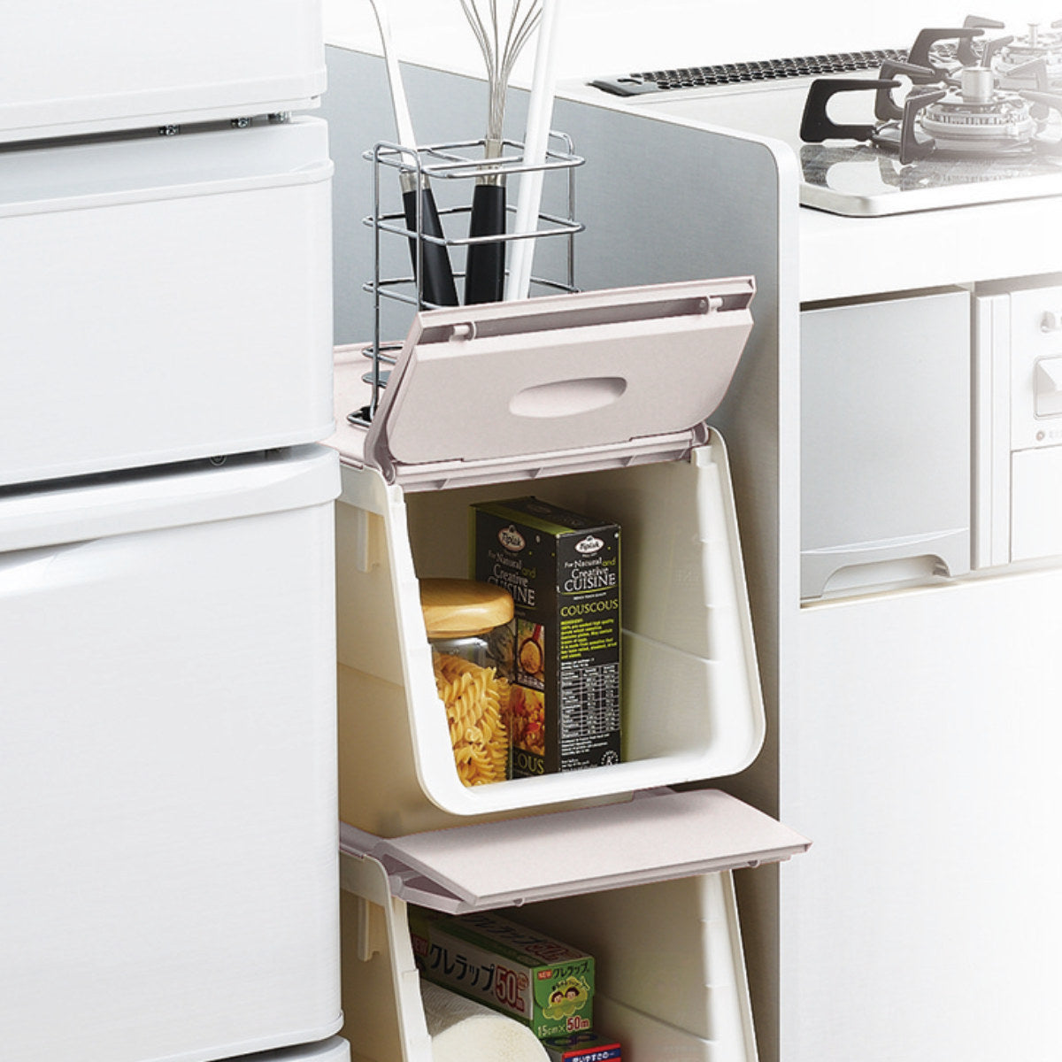 キッチンストッカー キッチンメイト プラスチック フタ付ストッカー