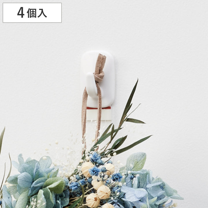 フック剥がせる粘着フック4個入り耐荷重500g