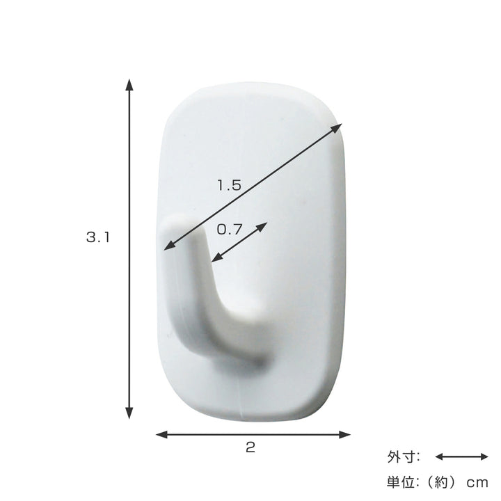 フック剥がせる粘着フック8個入り耐荷重500g