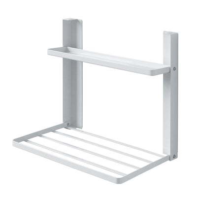 山崎実業 tower 洗濯機横マグネット折り畳み棚 タワー ２段