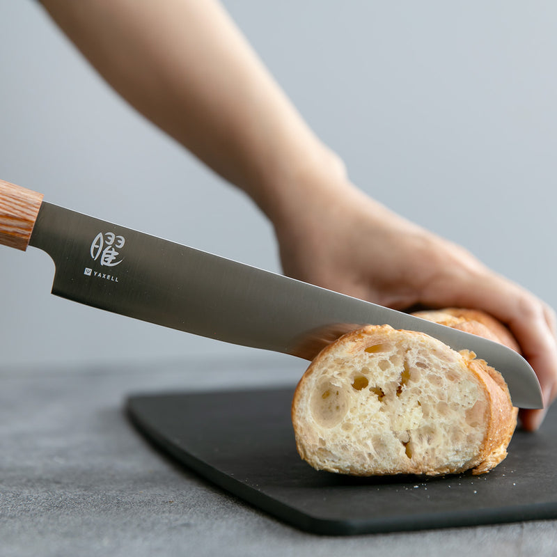 パン切り包丁20cm曜いろは白木日本製うねり刃