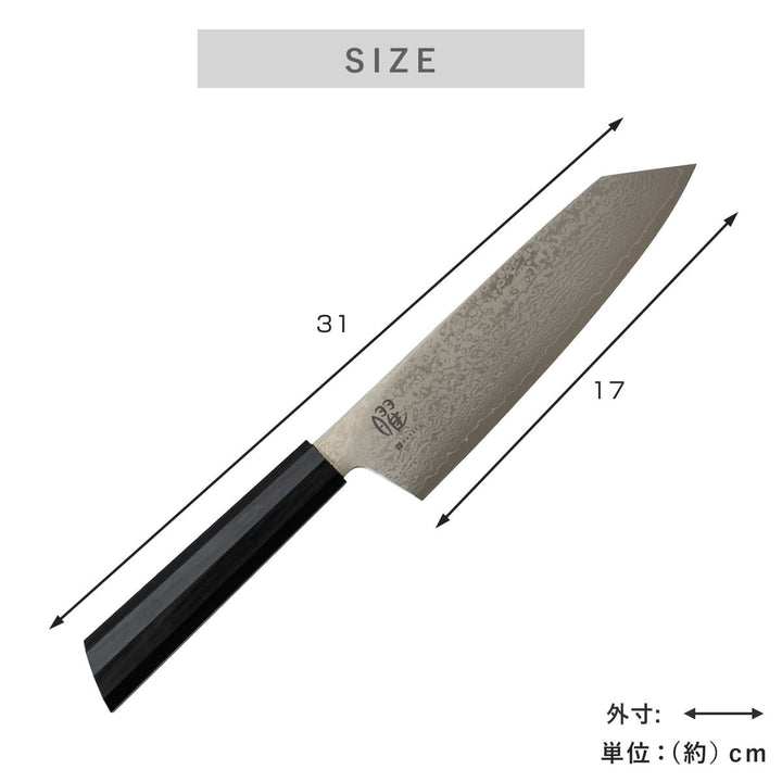 三徳包丁17cm曜たくみダマスカス日本製