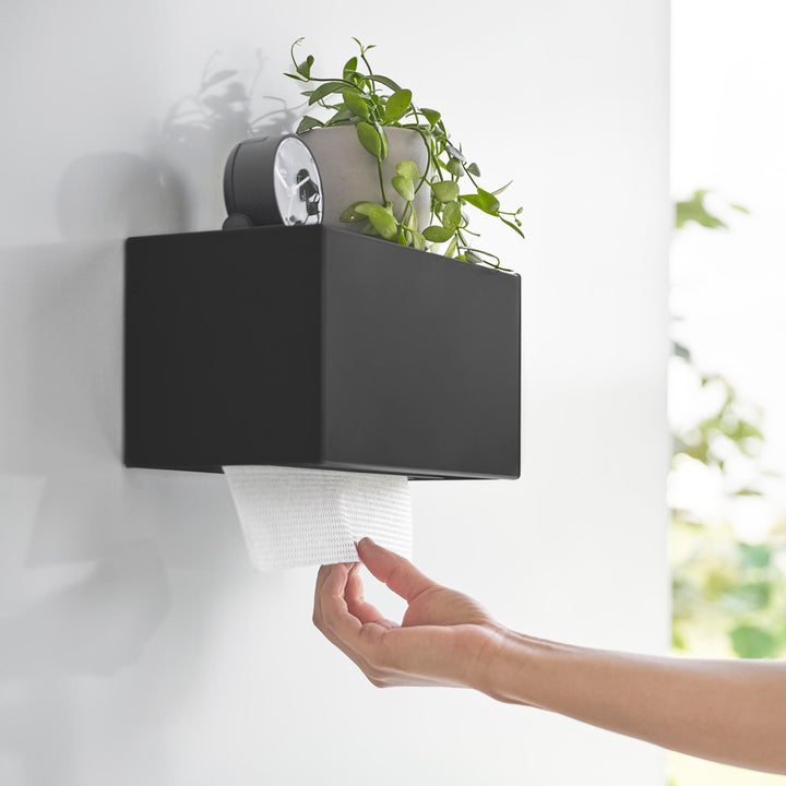 山崎実業towerマグネットトレー付きペーパータオルディスペンサータワー