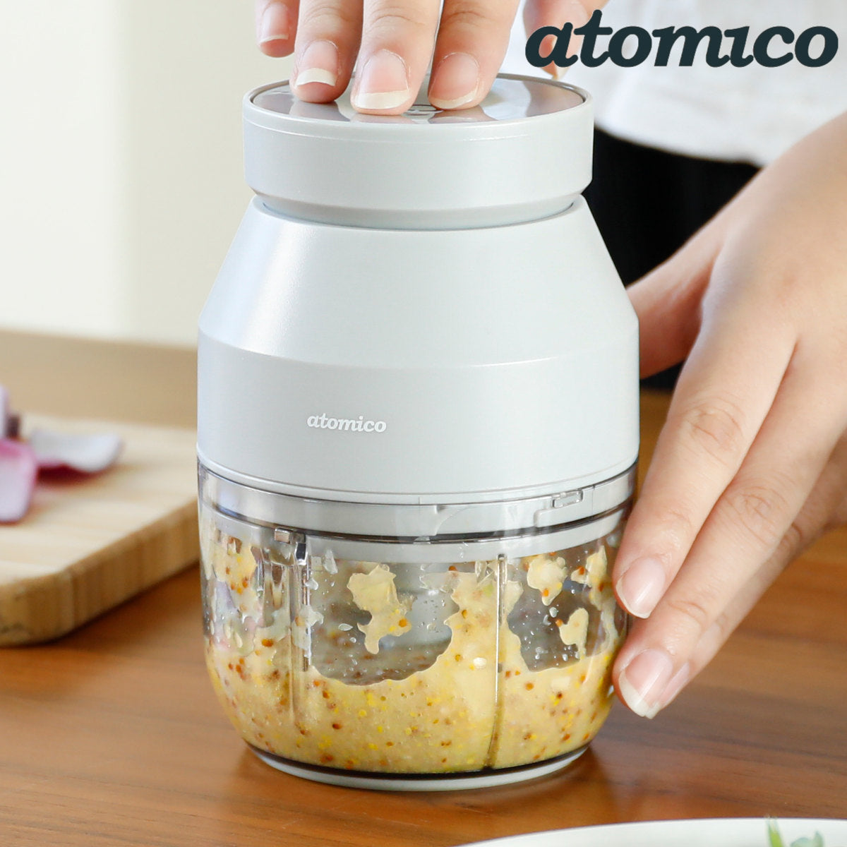電動フードチョッパー atomico コードレスチョッパー みじん切り器