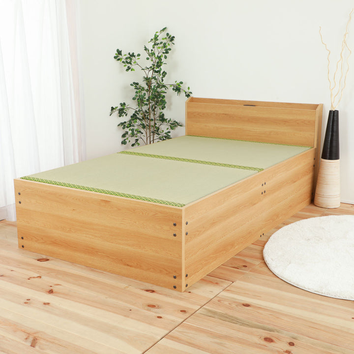 畳ベッドシングル宮棚2口コンセント付床下収納簡単組立日本製