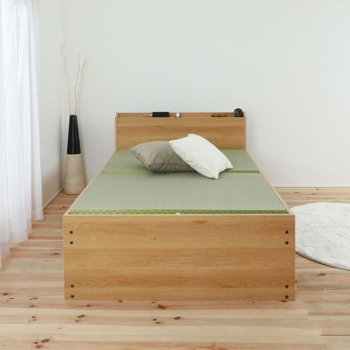 畳ベッドシングル宮棚2口コンセント付床下収納簡単組立日本製