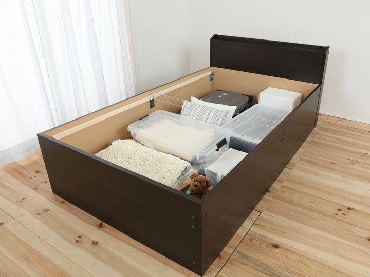 畳ベッドセミダブル宮棚2口コンセント付床下収納簡単組立日本製