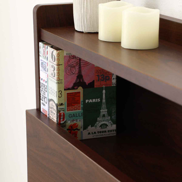 宮棚付きベッドセミダブル繊細すのこ2口コンセント付簡単組立