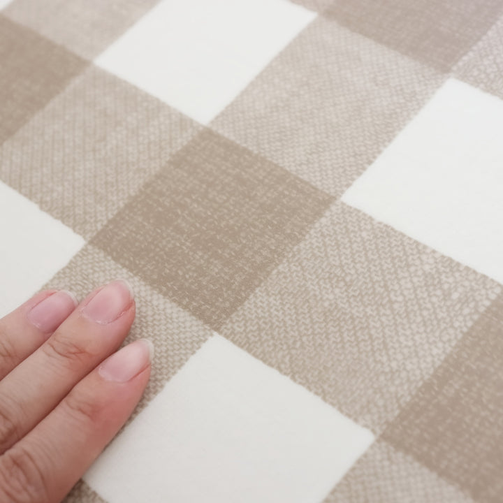 ラグダイニングラグ182×130cmブロックチェックチドリス防炎加工撥水加工