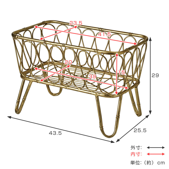 バスケットLUXE脚付きタオルバスケットゴールド