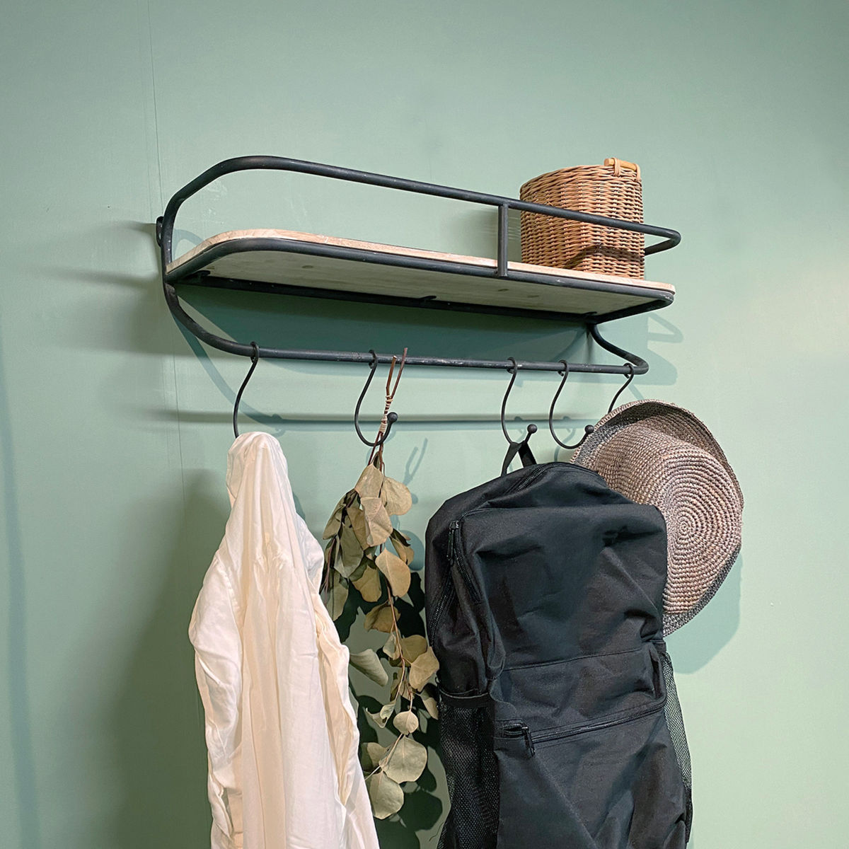 シェルフ カントリー 壁掛け棚 フック付き 幅61cm – ハウジー