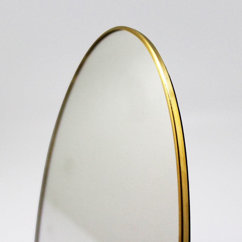 スタンド＆ウォールミラー真鍮ミラー18×27.7cm楕円オディエ
