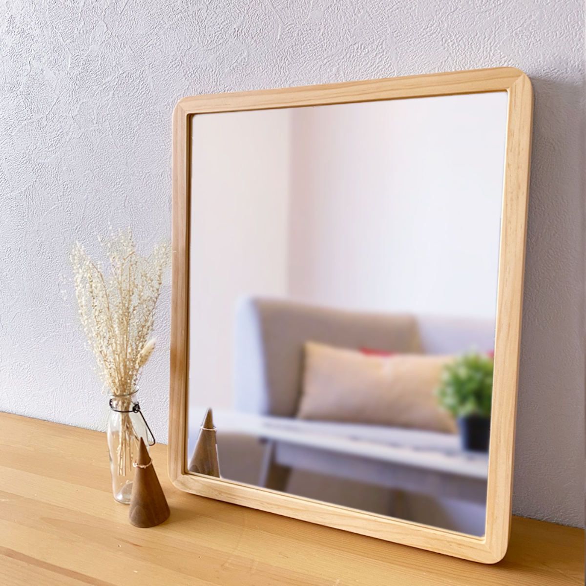 ウォールミラー 木製フレーム 40cm×48cm アコウスティック – ハウジー